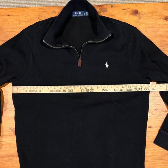 Polo Quarter Zip Black Cotton - Large - Picture 2 of 2